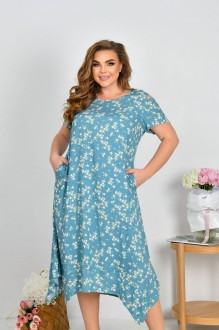 Жіноча сукня зі штапелю колір блакитний р.56 459772