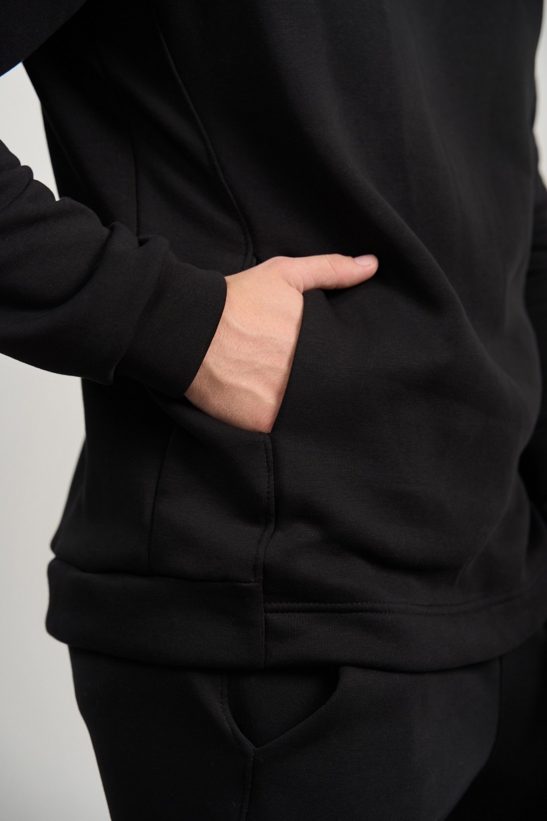 Чоловічий теплий спортивний костюм колір чорний р.XL 444304