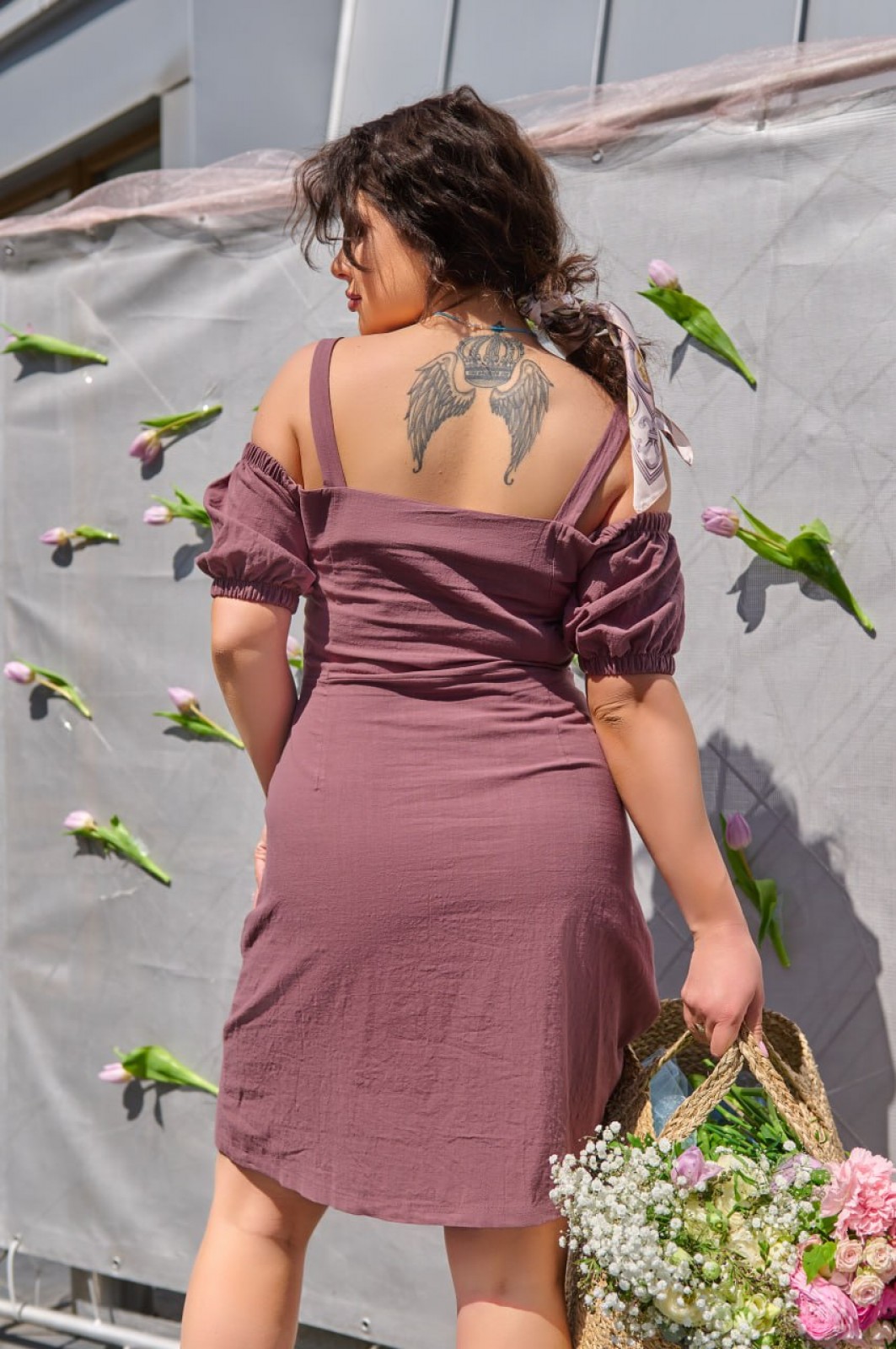Жіноча сукня на ґудзиках колір капучино р.48/50 433564