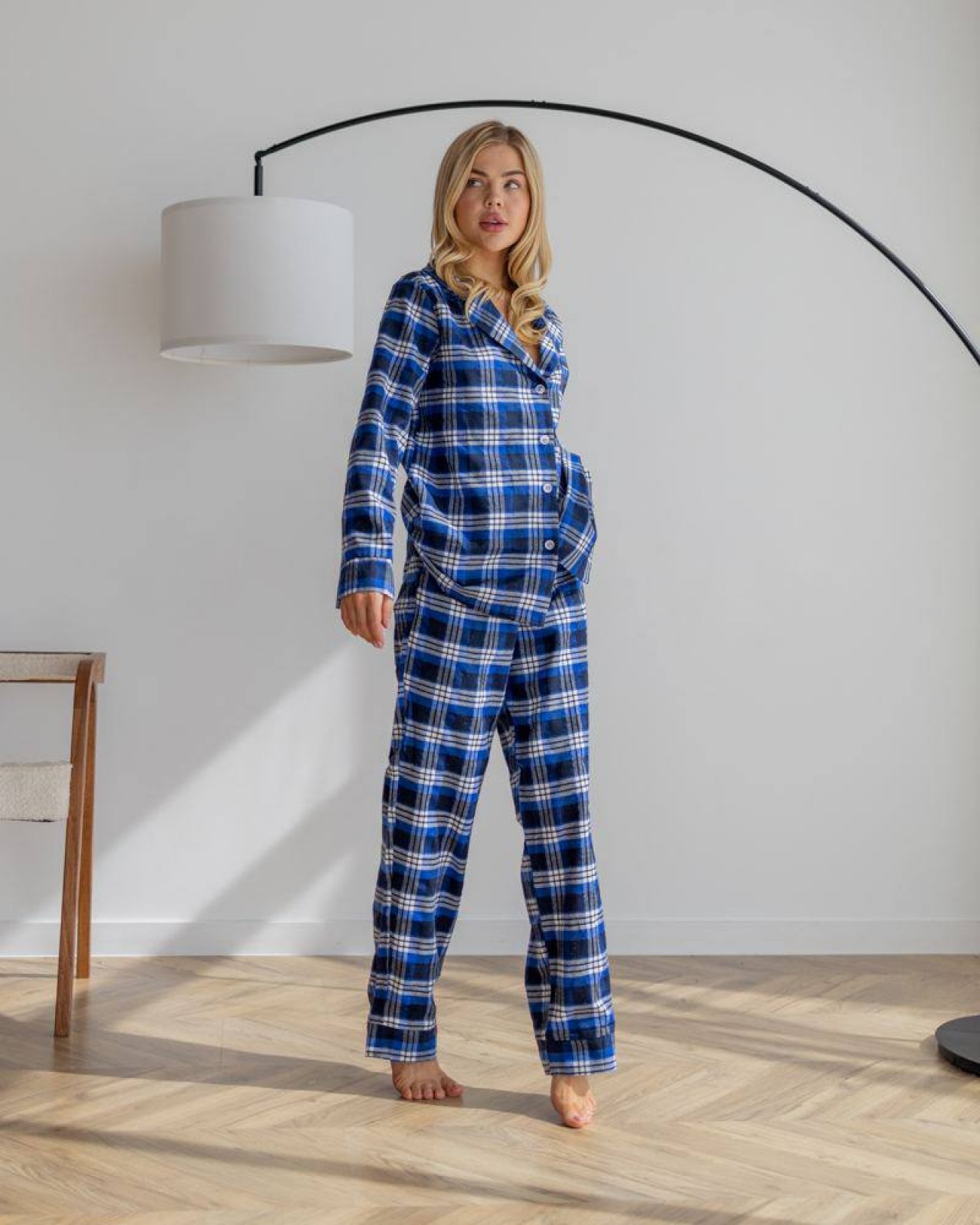 Жіноча піжама байка Liza колір синій р.L 443798
