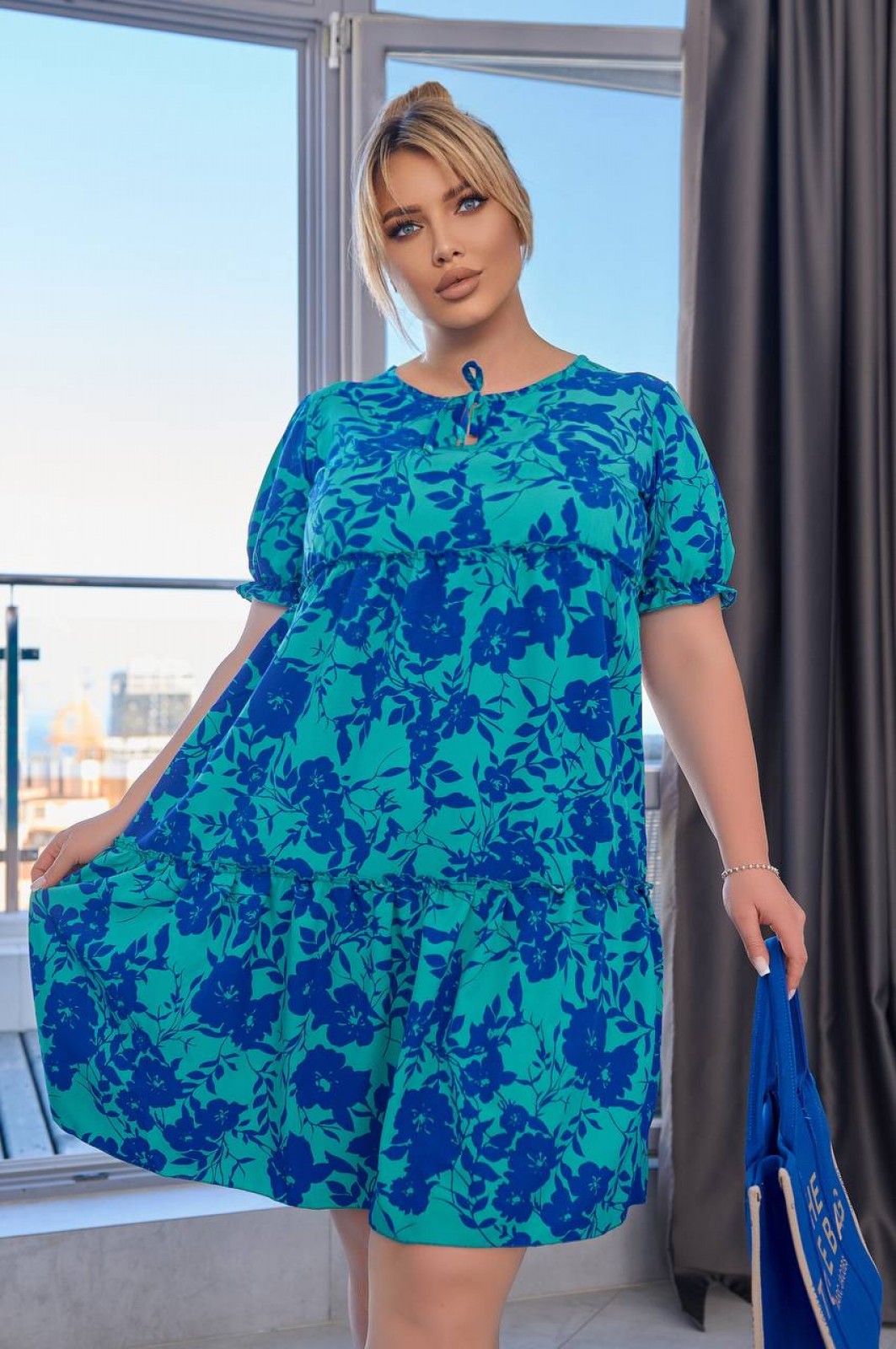Жіноча сукня із софту колір неоновий р.50/52 455307