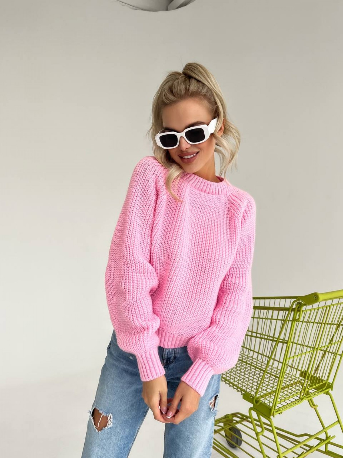 Жіночий вовняний светр рожевого кольору р.42/46 405996