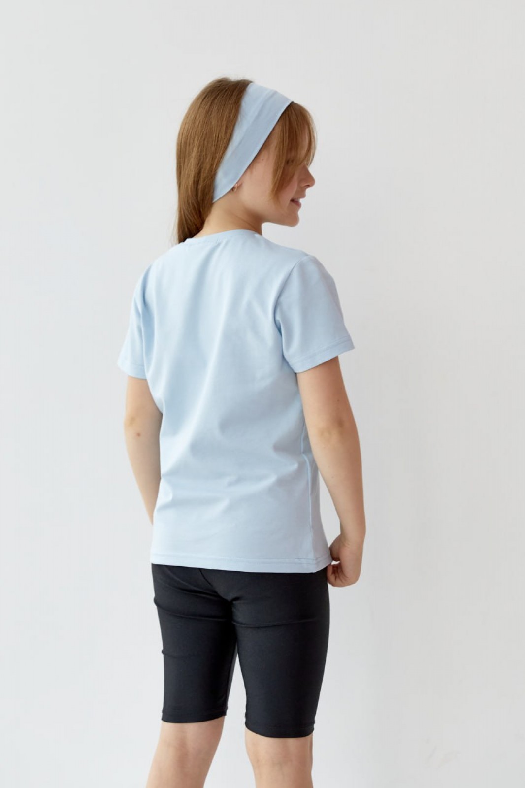 Базова дитяча однотонна футболка колір світло-блакитний р.116 441127
