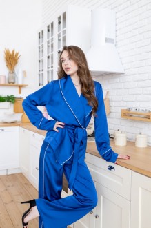 Жіночий костюм в піжамному стилі колір електрик р.S/M 408394