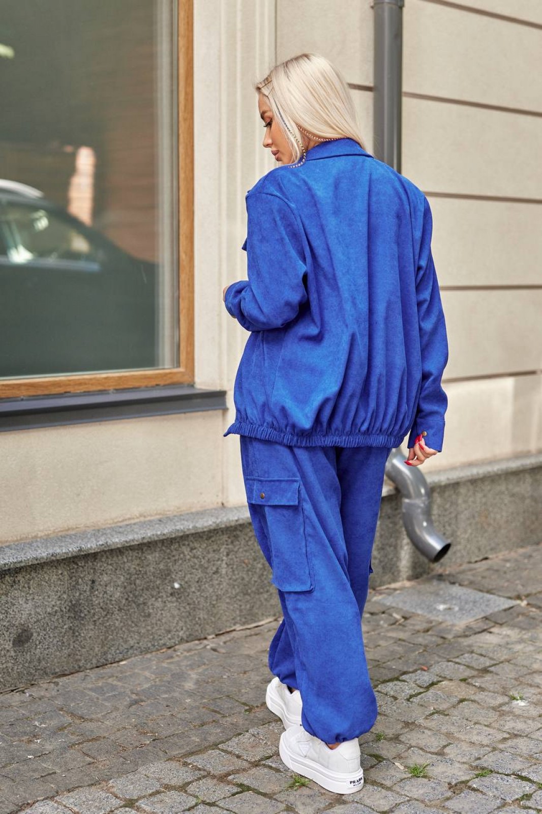 Жіночий костюм-двійка колір електрик р.2XL 440068