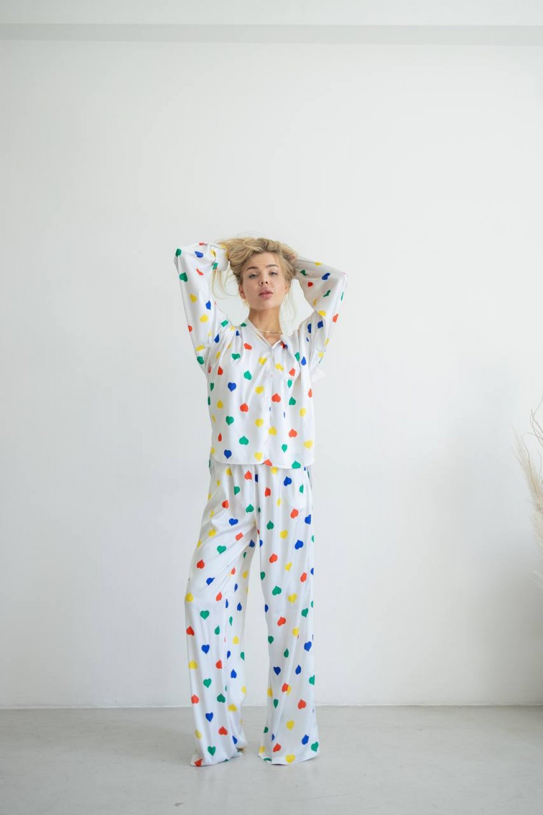 Жіноча піжама «Серденько» колір білий р.S/M 442585