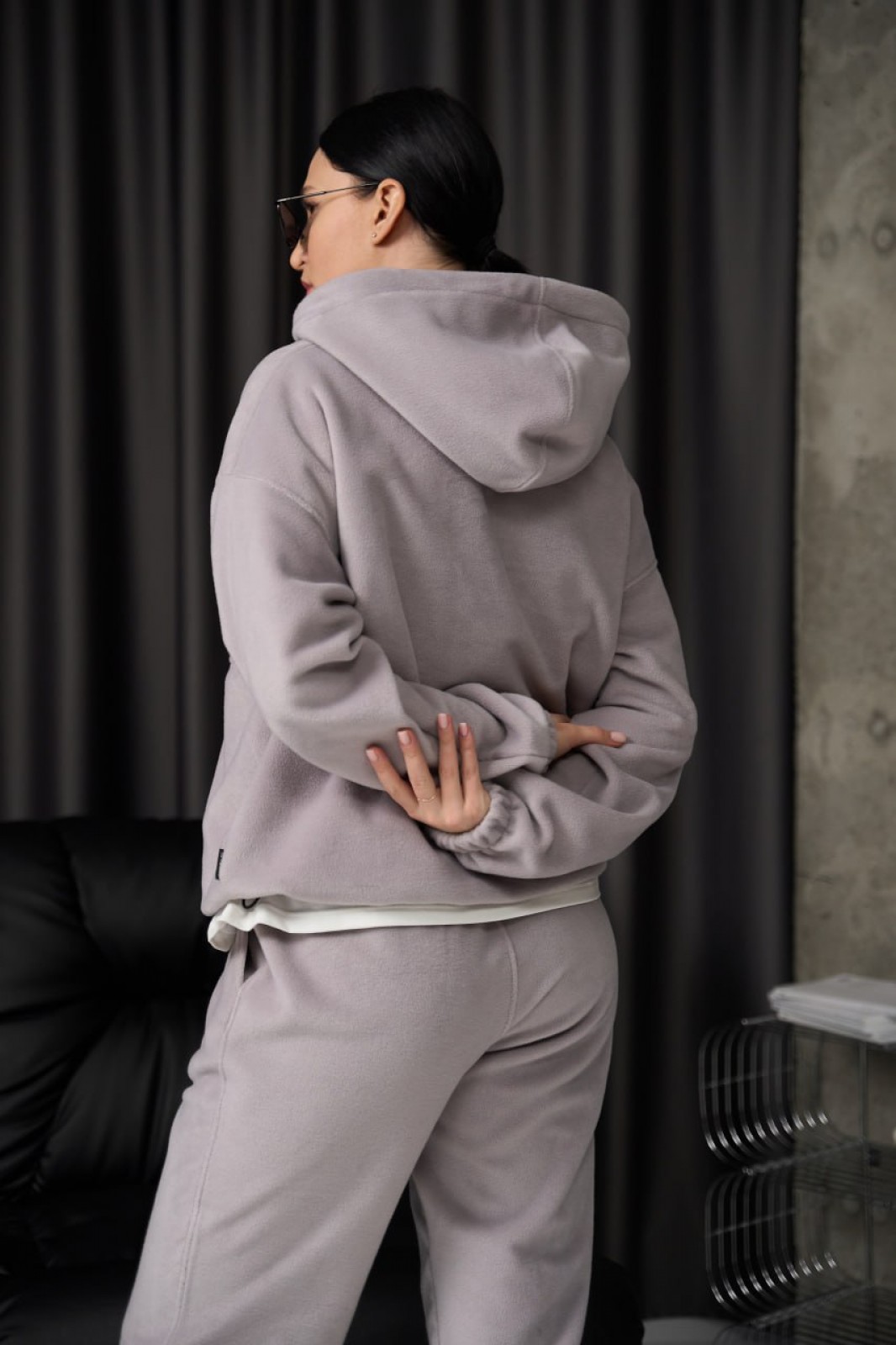 Жіночий теплий костюм із флісу колір бетон р.XL 449049