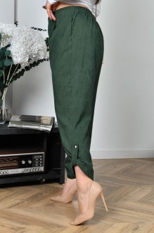 Жіночі брюки із мікровельвету колір хакі р.48/50 453794