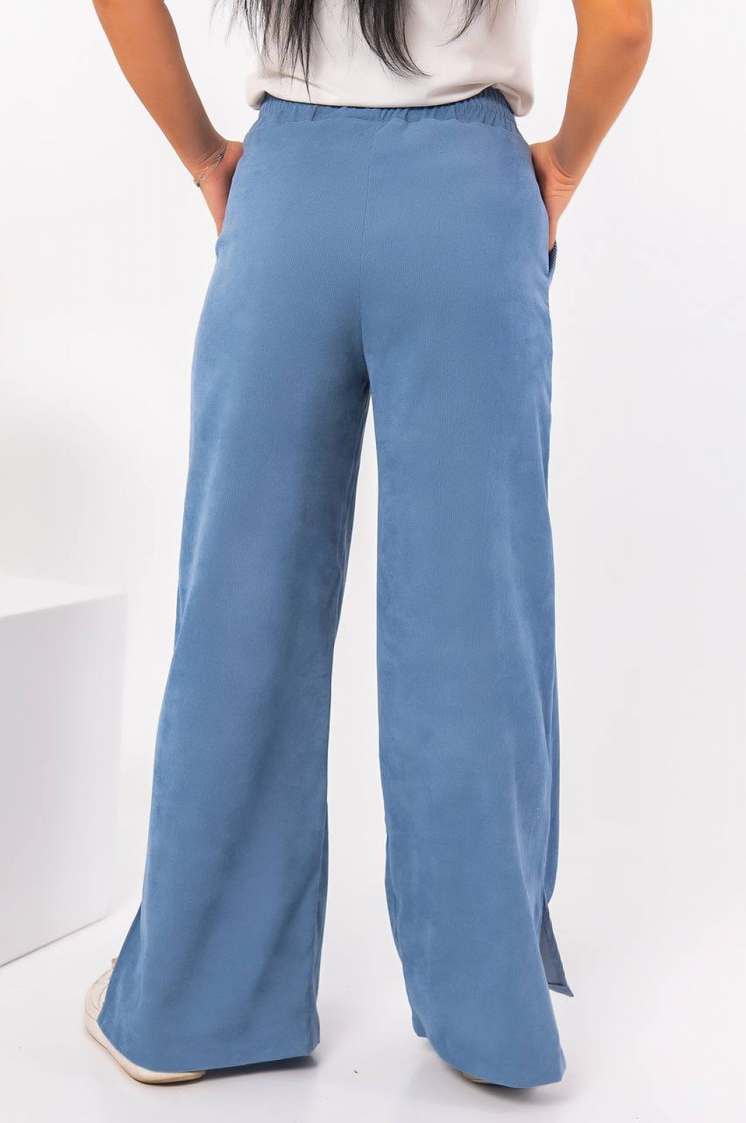 Жіночі штани палаццо джинсового кольору р.46/48 381806