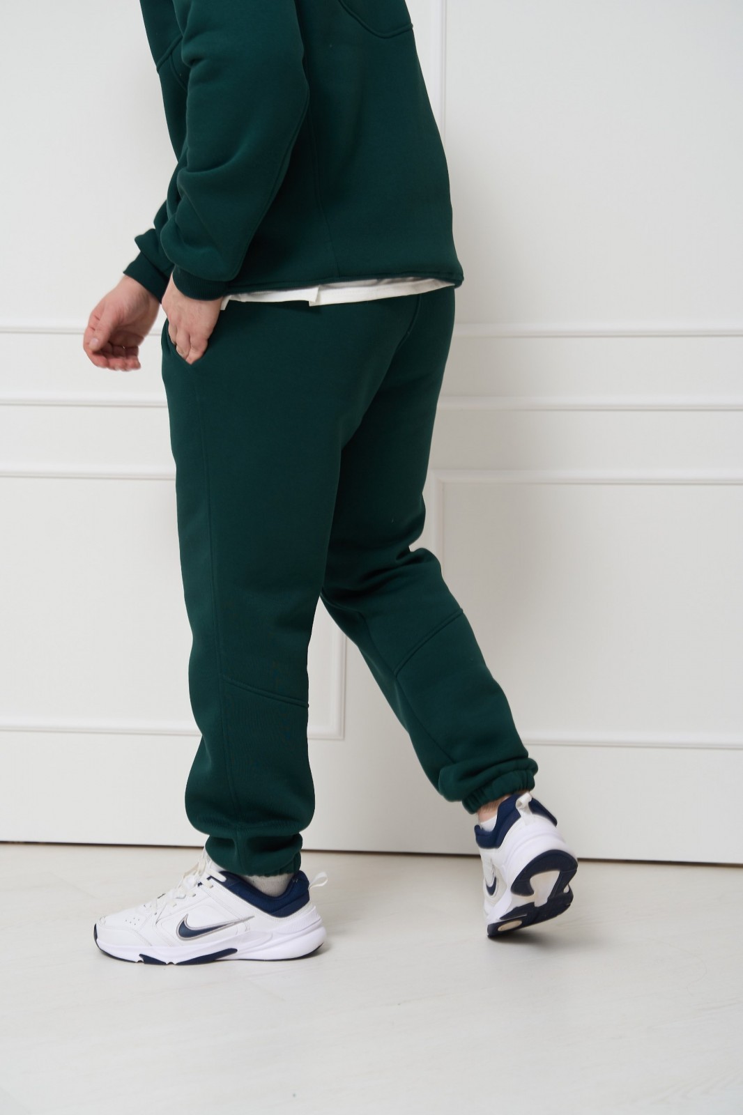 Чоловічий теплий спортивний костюм колір зелений р.S 448637