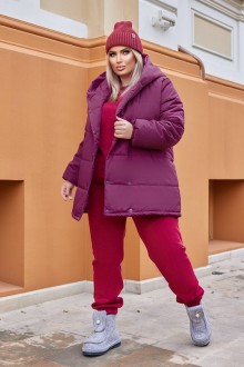 Жіночий прогулянковий костюм з курткою колір бордовий р.50/52 446648