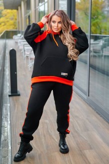 Жіночий спортивний костюм помаранчево-чорний р. 52/54 385374