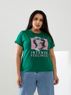 Жіноча футболка INTENSE колір зелений р.56/58 433182