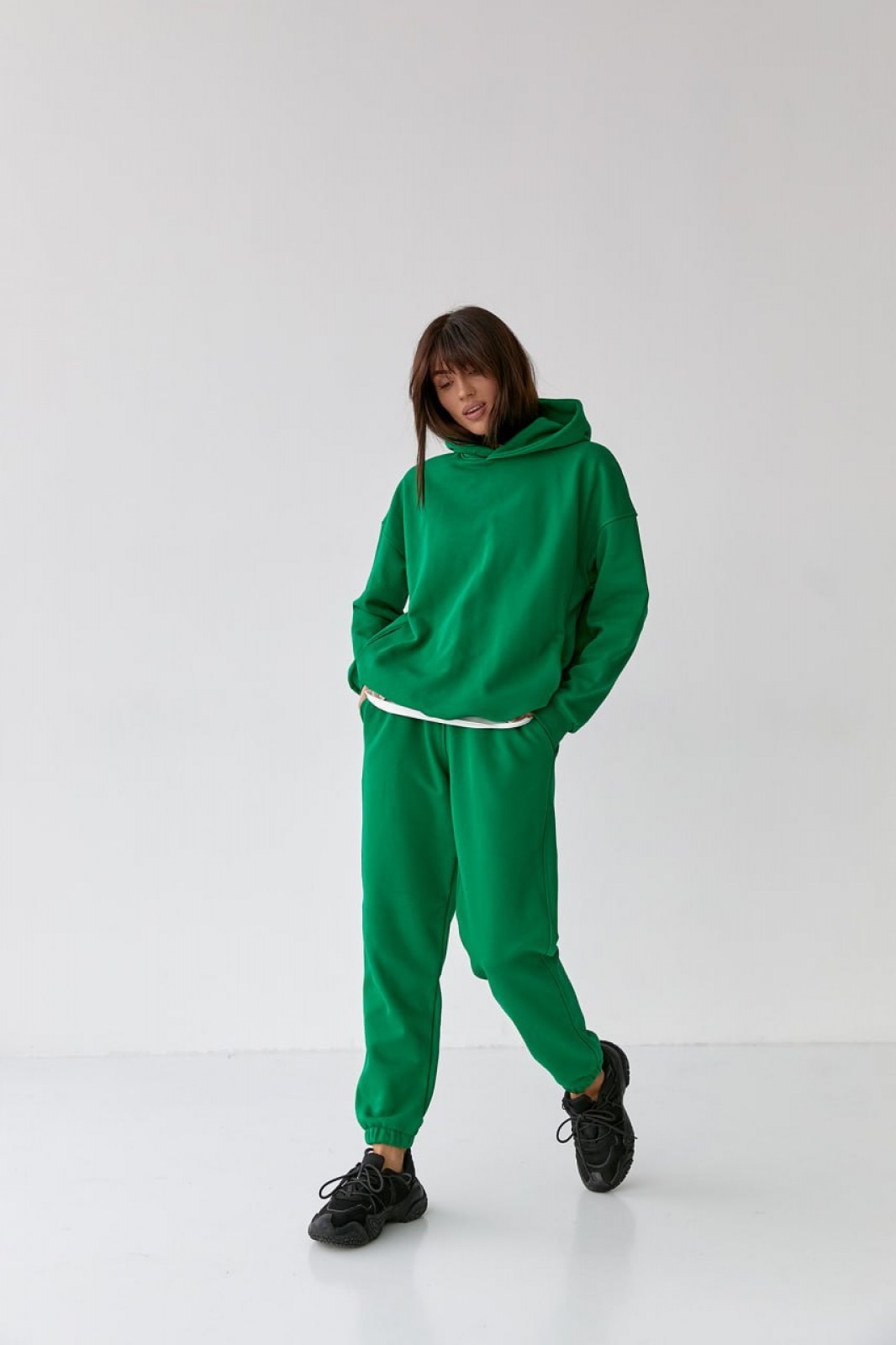 Жіночий костюм худі+джогери колір трава р.XL 454324
