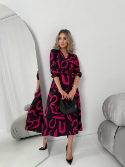 Жіноча сукня із шовкового софту колір малина р.46/48 454130