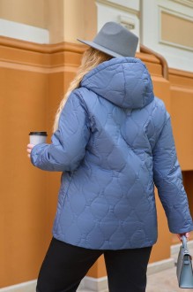 Жіноча тепла куртка колір джинс р.54/56 445176