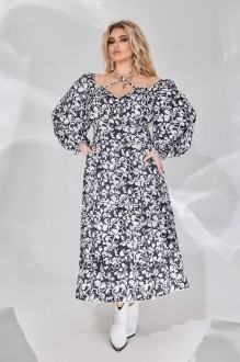 Жіноча вільна сукня із софту колір чорний р.54/56 450591