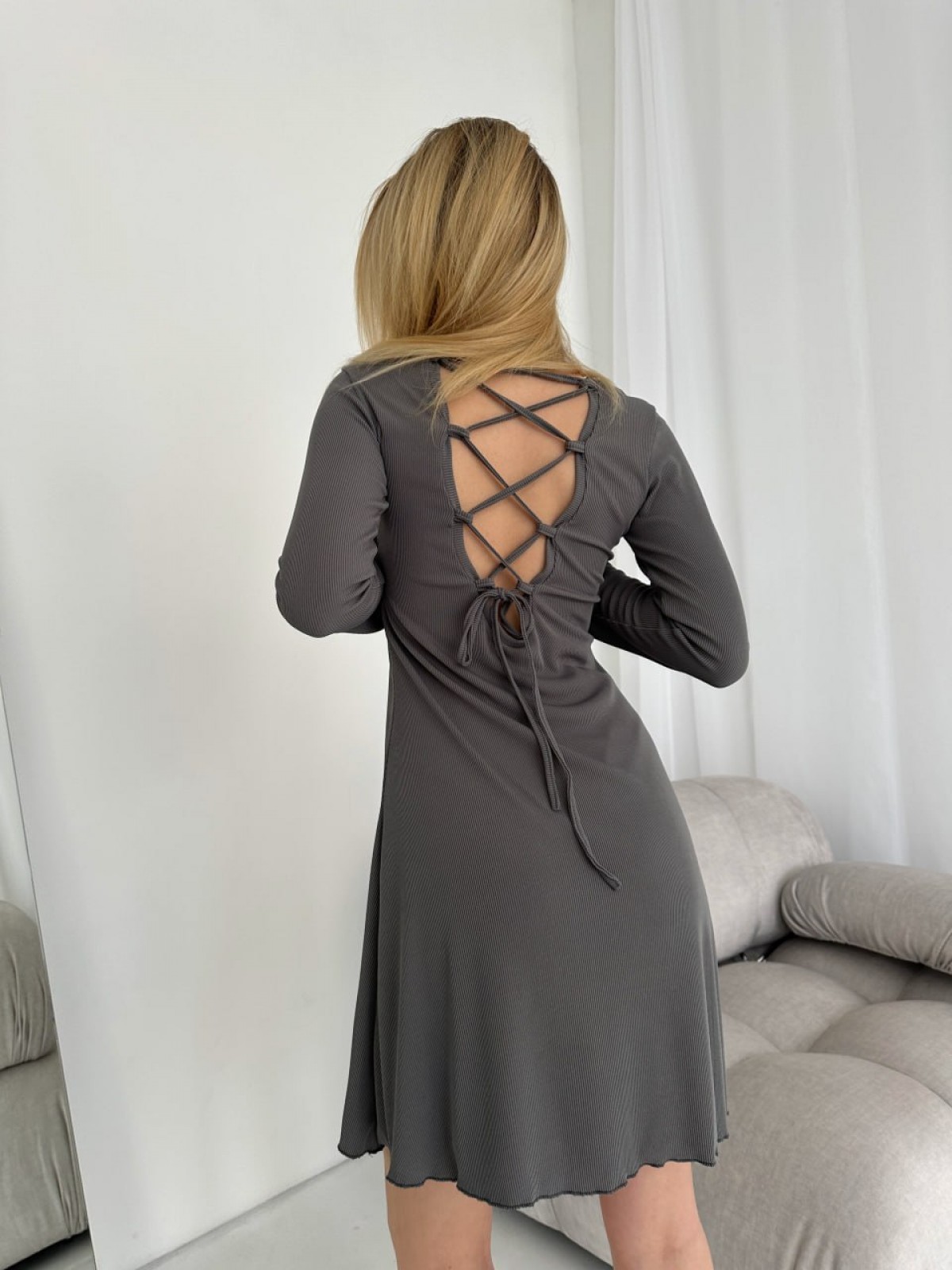Жіноча сукня міні колір сірий р.42/44 453543