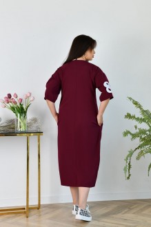Жіноча сукня рукав 3/4 колір марсала р.48/50 438898