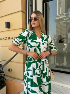 Жіноча сукня із шовкового софту колір зелений р.42/44 456057