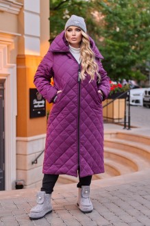 Жіноча тепла куртка з капюшоном колір марсала р.52/54 445883