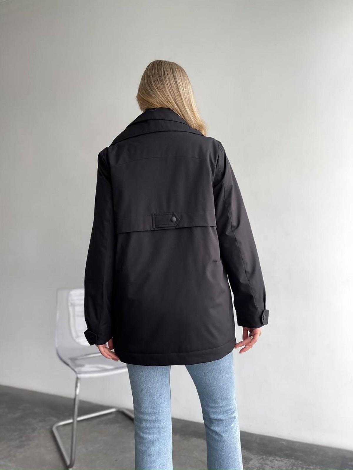 Жіноча тепла куртка колір чорний р.M 450305