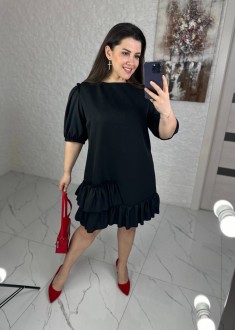 Жіноча сукня вільного крою колір чорний р.58/60 459155
