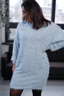 Жіноча сукня вільного крою із ангори блакитного кольору р.48/50 385445