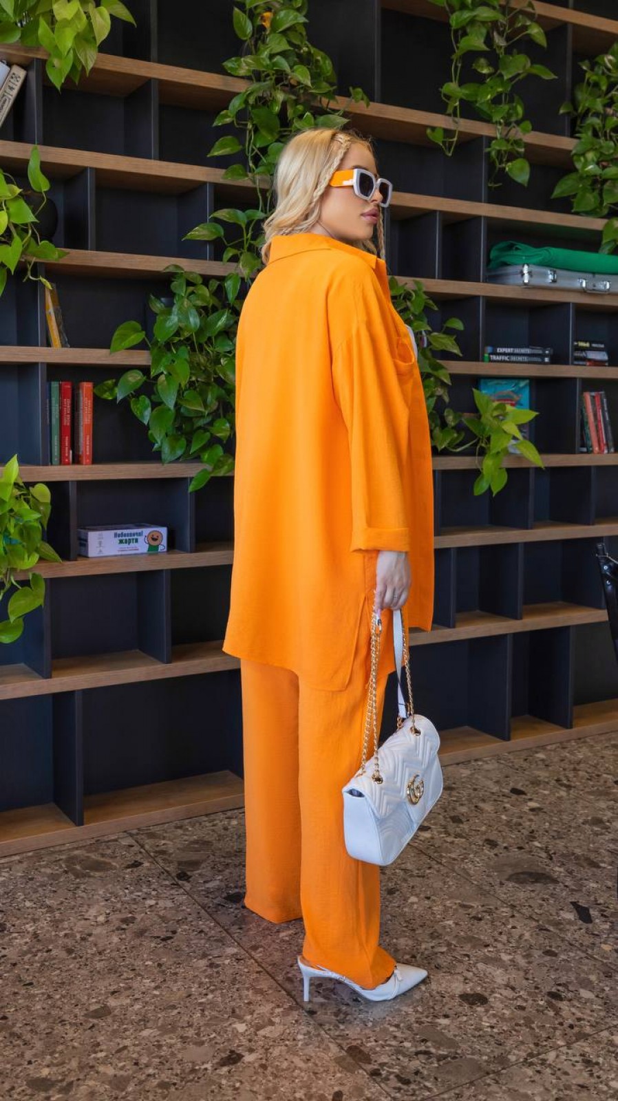Жіночий костюм трійка колір помаранчевий р.54/56 455947