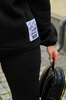 Жіночий теплий спортивний костюм колір чорний р.54/56 441088