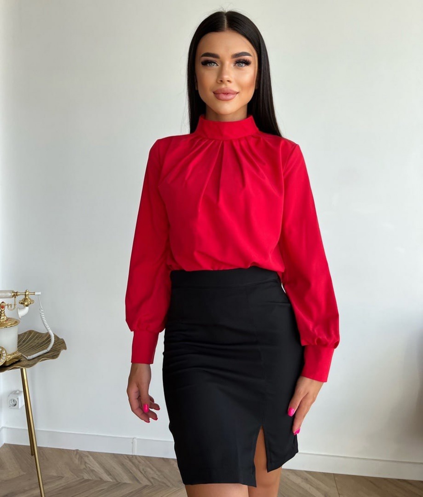 Жіноча блузка софт колір червоний р.42/44 454144