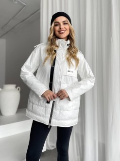 Жіноча тепла куртка колір білий р.XXL 450440