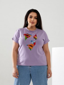 Жіноча футболка FACE колір лавандовий р.42/46 433035