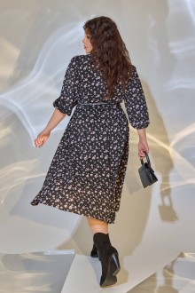 Жіноча вільна сукня із софту колір чорний р.62/64 449954