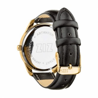 Годинник ZIZ Мінімалізм чорний, ремінець насичено-чорний, золото і додатковий ремінець 142885