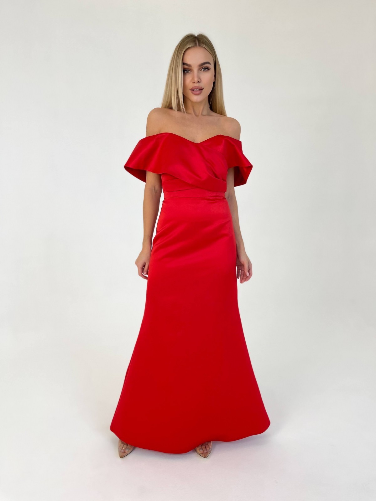 Жіноча вечірня сукня корсет червоного кольору р.L 384870