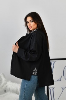 Жіноча блуза із софту колір чорний р.52/54 452878