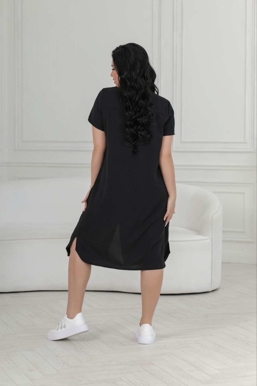 Жіноча сукня-сорочка колір чорний 436404