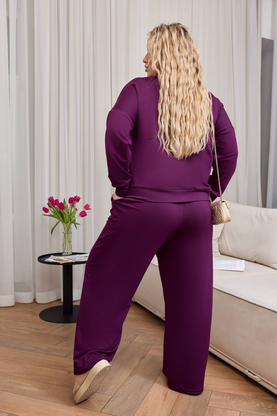 Жіночий прогулянковий костюм колір фіолетовий р.54/56 451362
