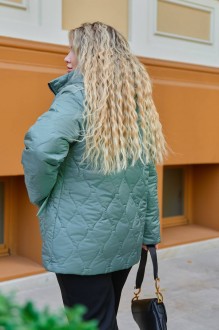 Жіноча тепла куртка колір оливка р.50/52 445141