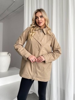 Жіноча тепла куртка колір капучино р.L 450318