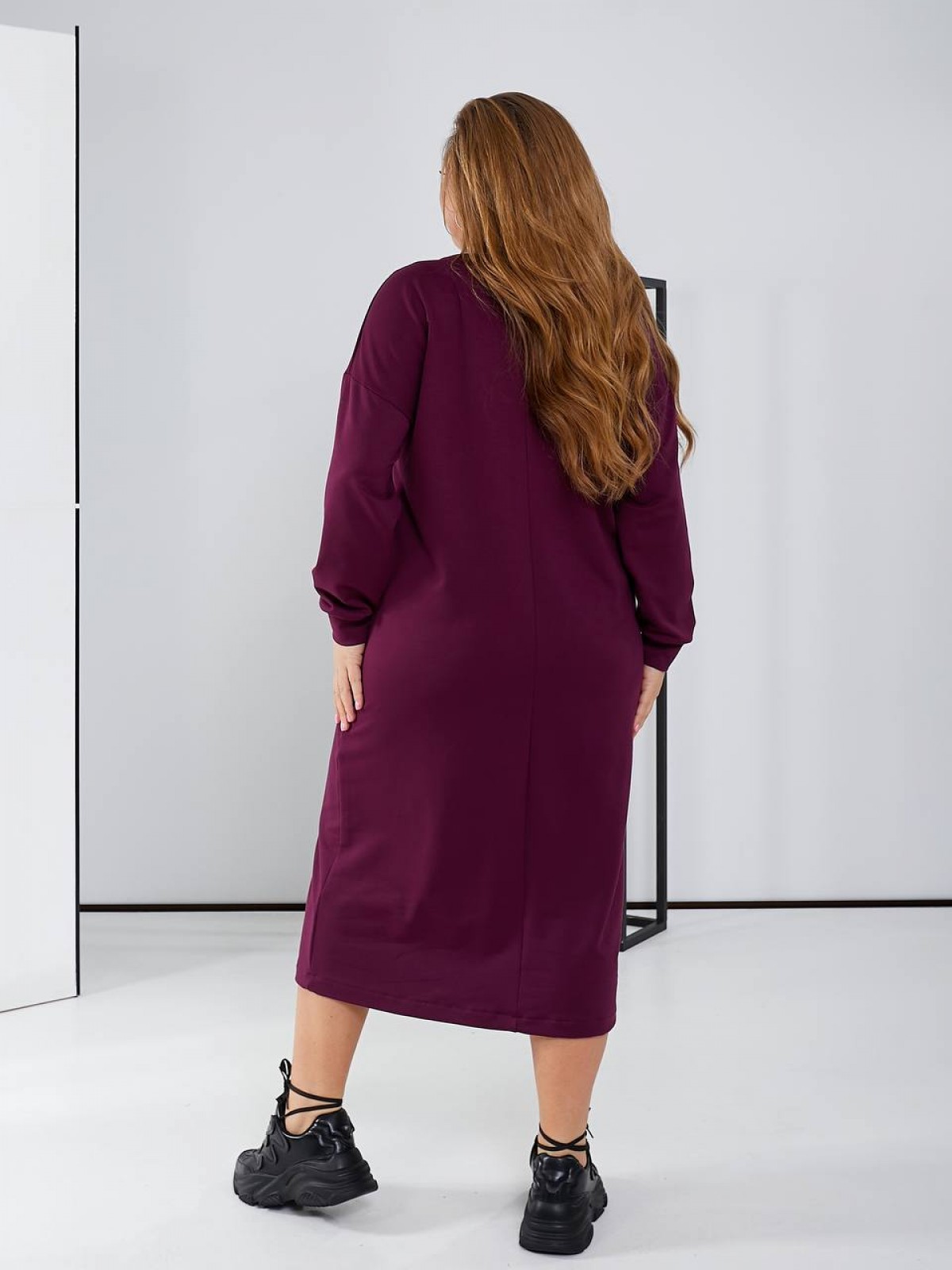 Жіноча сукня у спортивному стилі колір винний р.52/54 450506