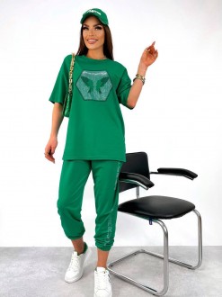 Жіночий спортивний костюм двійка зеленого кольору р.46/48 363257