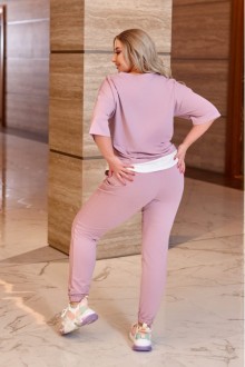 Жіночий трикотажний костюм рожевого кольору р.56/60 379151