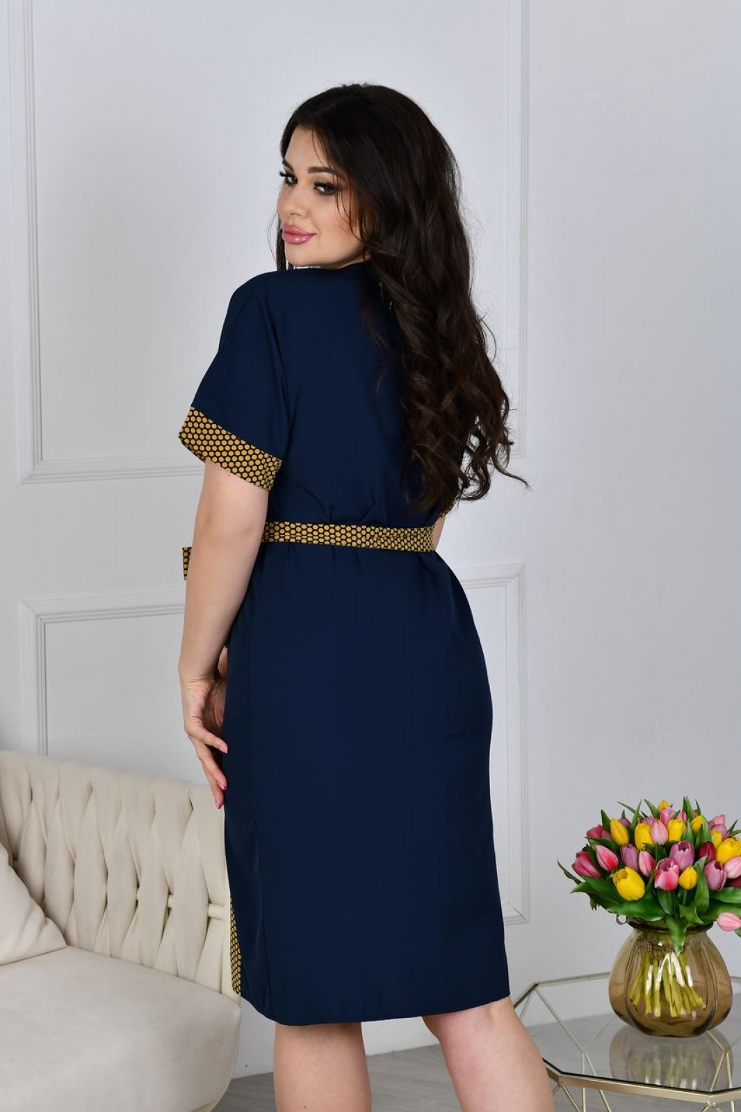 Жіноча сукня прямого фасону колір синій 432768