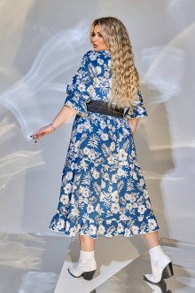 Жіноча вільна сукня із софту колір синій р.50/52 449674