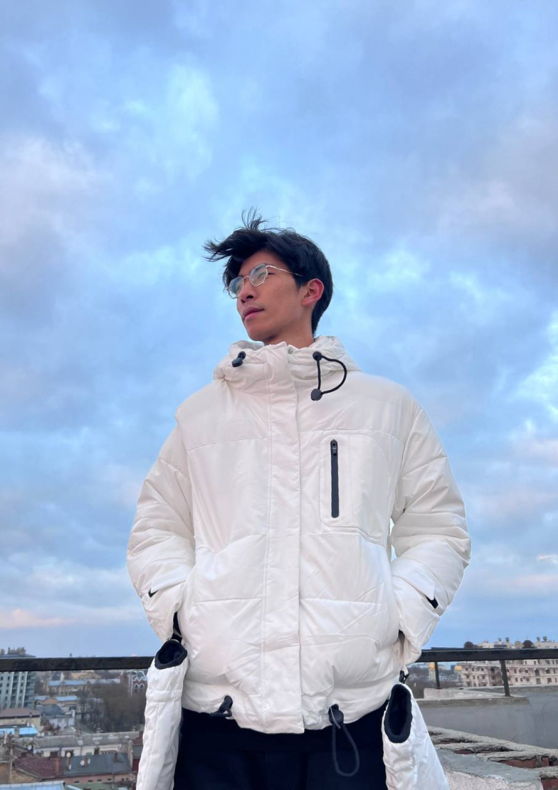 Чоловіча зимова куртка колір білий р.M 449724