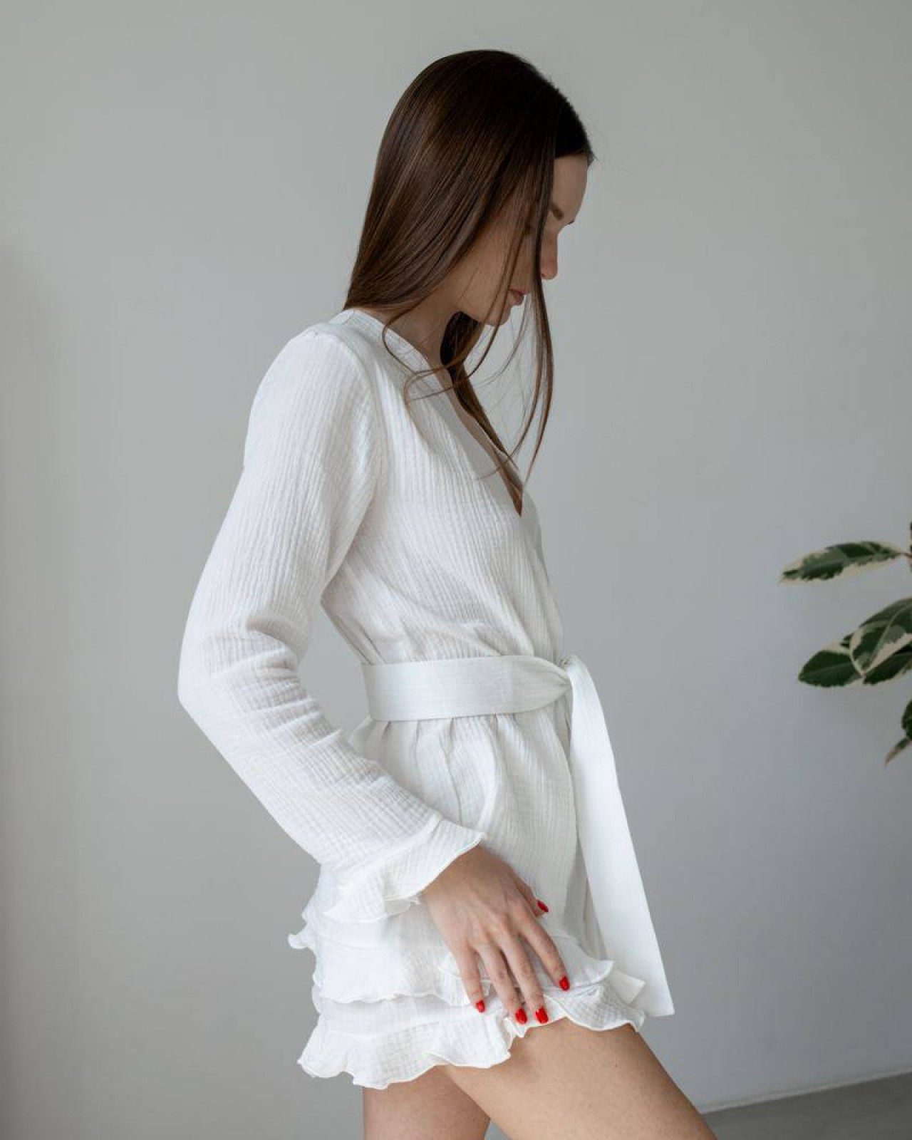 Жіноча піжама двійка із шортами «Nancy» колір молочний р.M 455517