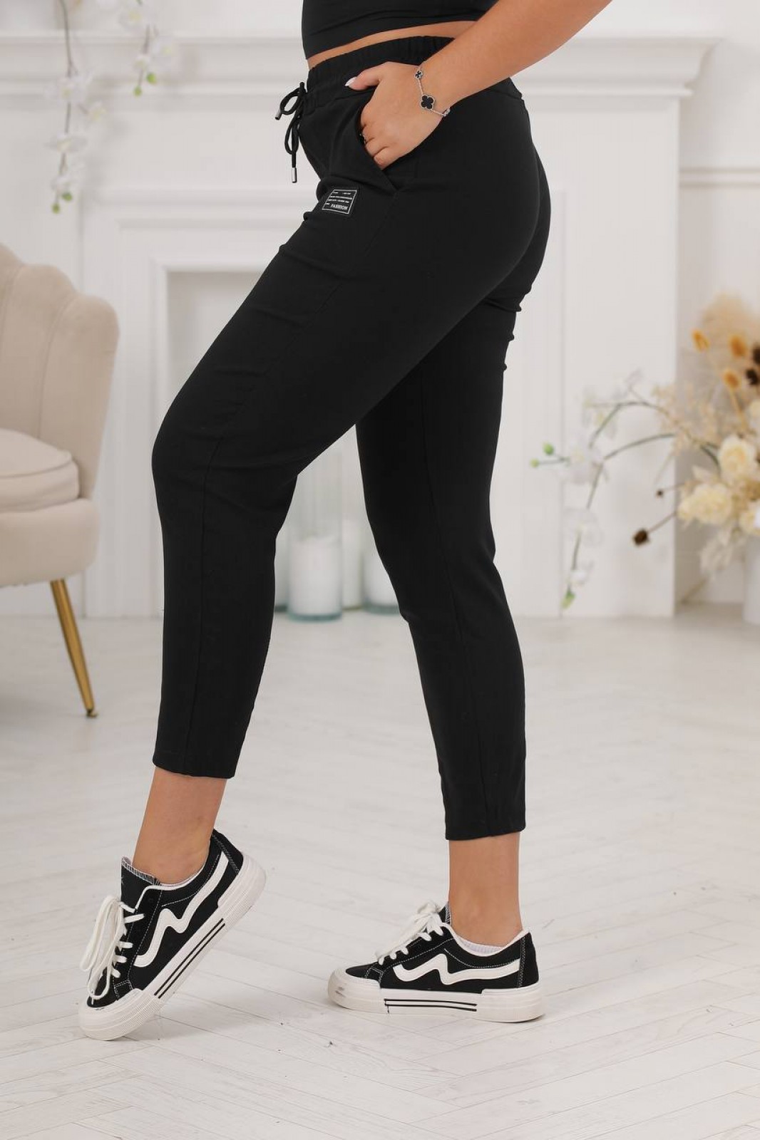 Жіночі штани-джегінси колір чорний р.54/56 441998