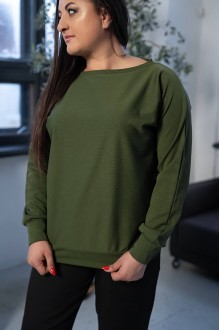 Жіночий светр летуча миша колір хакі р.54/56 446599